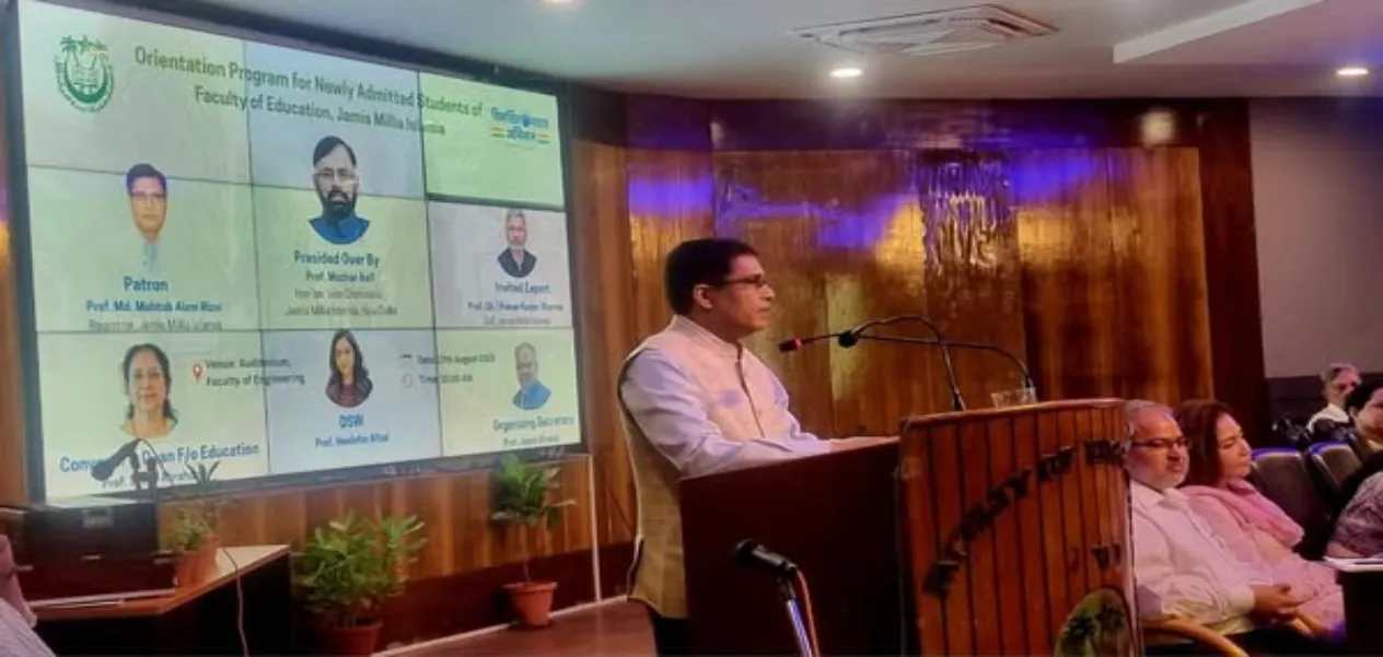 Education begins with the message 'Grow with Green' in Jamia