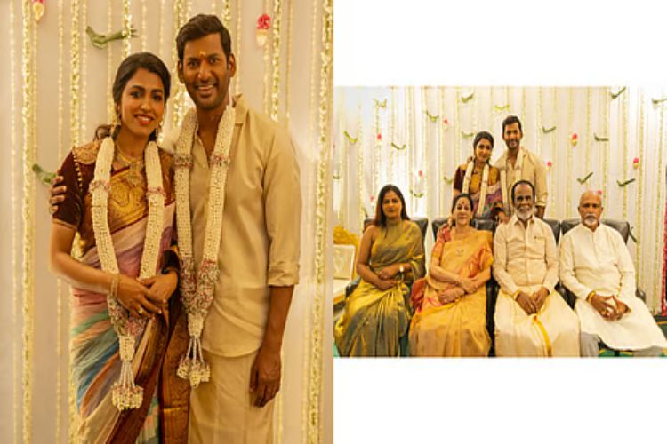 Tamil actor Vishal and Sai Dhanshika got engaged