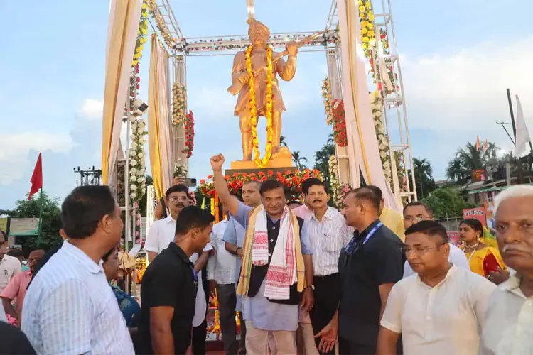 Assam Chief Minister Himanta Biswa Sharma unveiled the statue of freedom fighter Mangal Pandey in Silchar