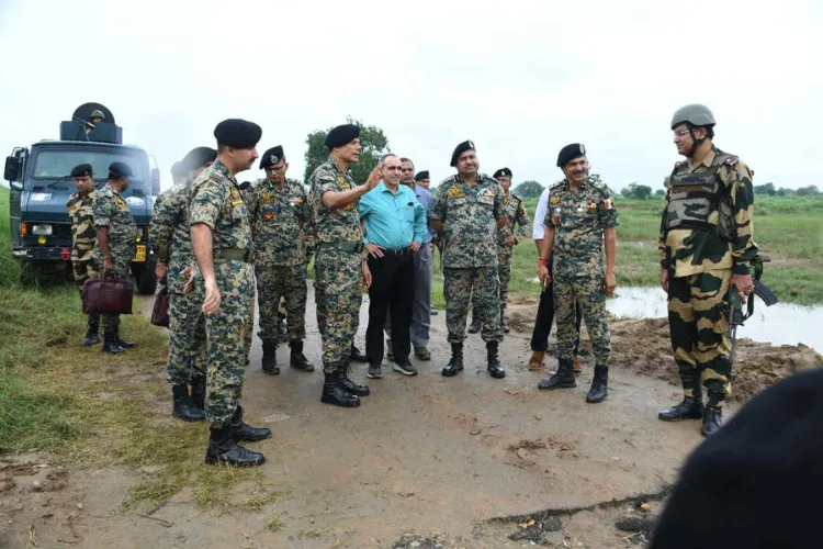 Jammu and Kashmir: BSF Director General Daljit Singh Chaudhary visits flood-affected areas of Samba