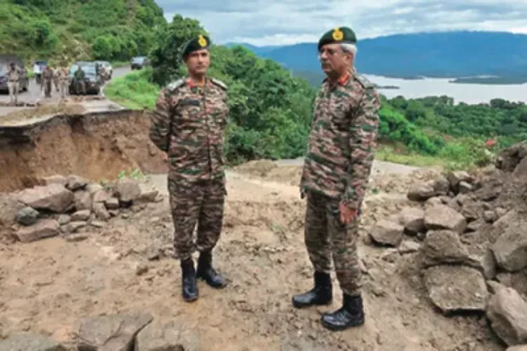 Jammu and Kashmir: DGBR Lt Gen Raghu Srinivasan inspects road infrastructure amid heavy rains