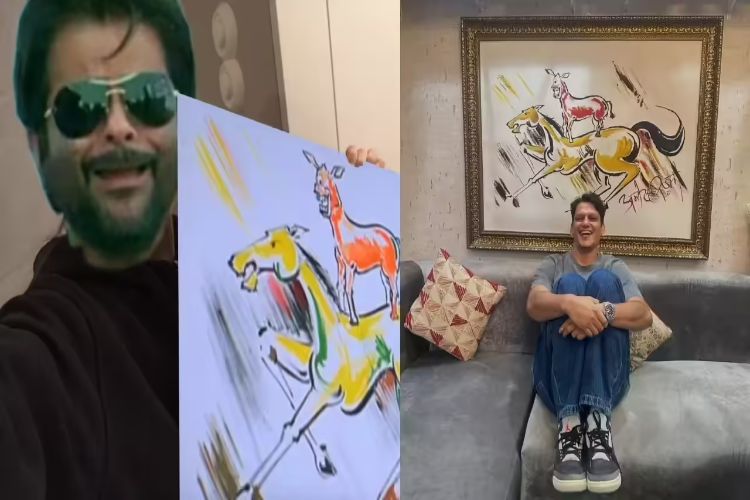 “Majnu Bhai Supremacy”: Vijay Verma poses with the iconic painting