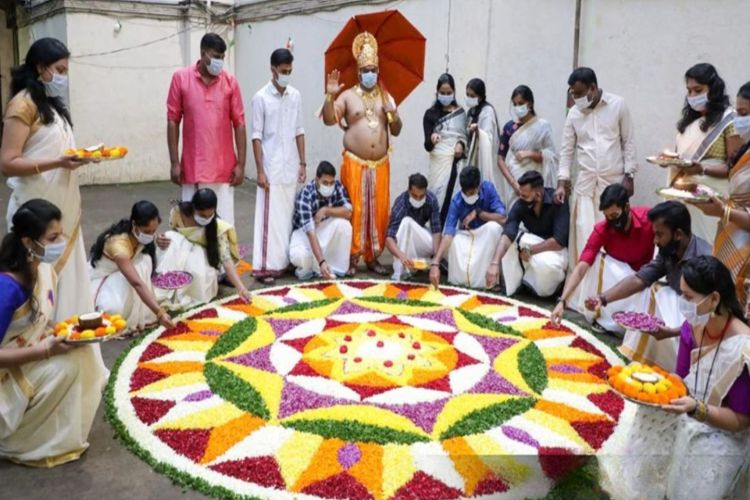 Onam is being celebrated in Kerala with colourful rangoli, delicious food and tradition