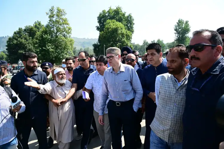 CM Abdullah takes stock of flood-affected areas in Kashmir's Anantnag
