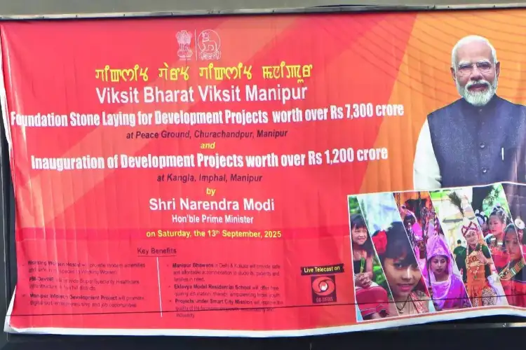 Billboards, banners welcoming PM to Manipur put up in Imphal