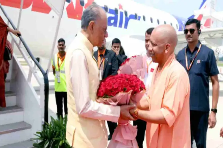 Mauritius PM Navinchandra Ramgoolam arrives in Ayodhya, received by CM Yogi Adityanath
