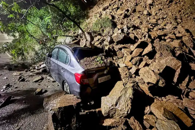 Himachal Monsoon: House and vehicles damaged after landslide hits Shimla highland area