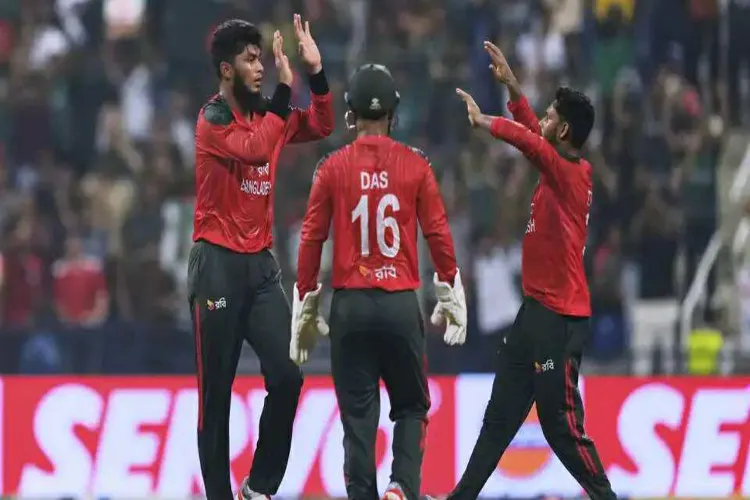 Bangladesh achieves its first-ever T20 win on foreign soil by defeating Afghanistan, keeping its hopes of reaching the Super 4 alive.