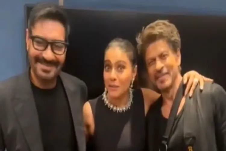 Ajay Devgn and Shah Rukh Khan appear together in a frame for the first time in years; Kajol was the reason.