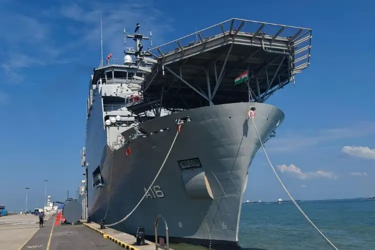 INS Nistar enters Singapore's Changi Naval Base to participate in Ex Pacific Reach 2025