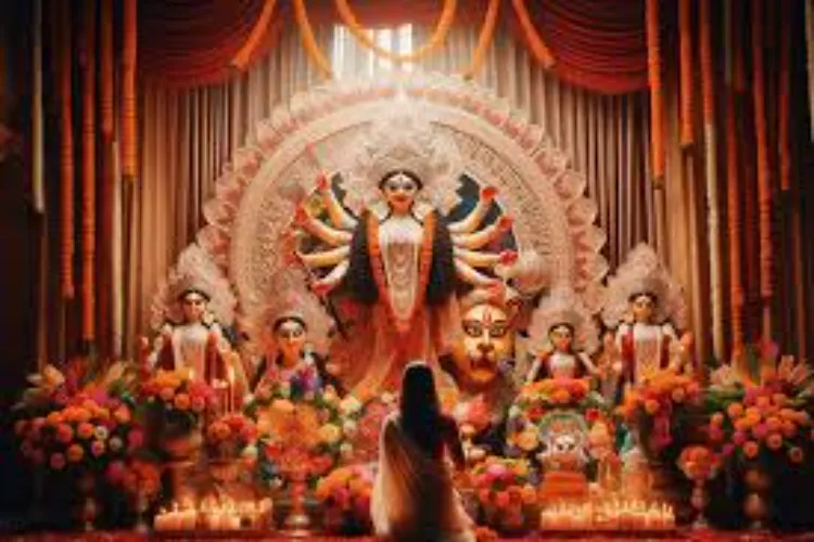 Sharad Navratri begins; devotees worship Goddess Durga in temples.