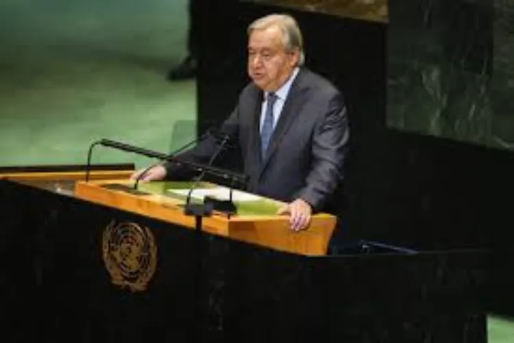The UN chief warned world leaders: 'We have witnessed an era of increasing chaos and human suffering'