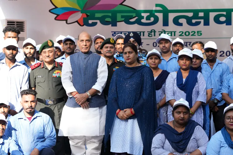 Rajnath Singh led a special cleanliness drive at the Army Headquarters canteen.