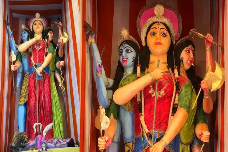 Sustainable festivities: A 72-feet eco-friendly Durga idol installed in Hyderabad