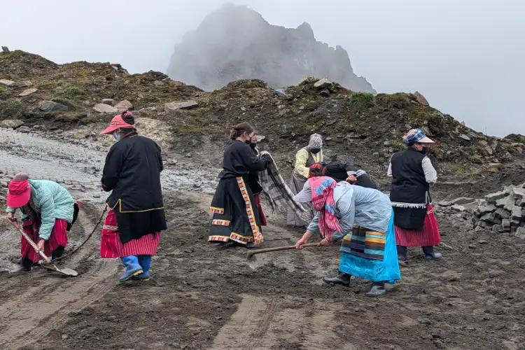 Arunachal: 9 Tibetan refugee women break barriers in Himalayan road construction