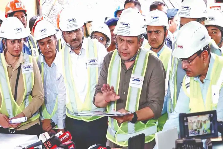 Railway Minister Ashwini Vaishnaw inspects bullet train project site in Surat, says Surat-Bilimora section to be operational in 2027