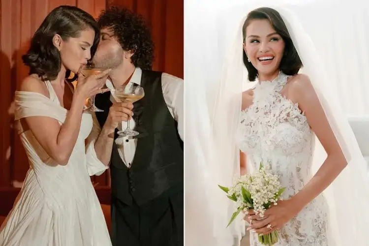 Selena Gomez reveals stunning bridal outfits in unseen wedding pictures with Benny Blanco