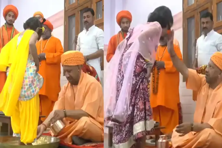 CM Yogi performs Kanya Pujan, worships Matru Shakti at Gorakhnath Temple