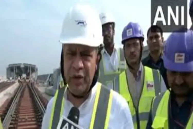 Vaishnaw, Japanese minister visit bullet train construction site in Surat
