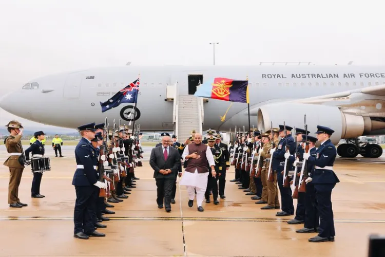 Historic defense agreement during Rajnath Singh's visit to Australia, increasing military cooperation in the Indo-Pacific