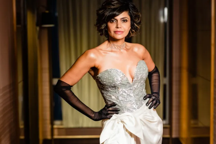 Mandira Bedi walked the ramp for Payal Jain at Lakme Fashion Week