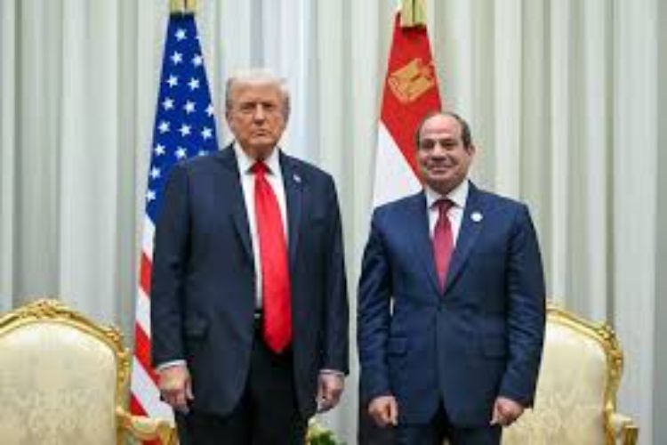 US President Donald Trump arrives in Egypt to attend Gaza conference