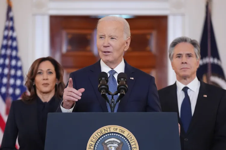 Biden welcomes hostage release and ceasefire agreement, praises Trump