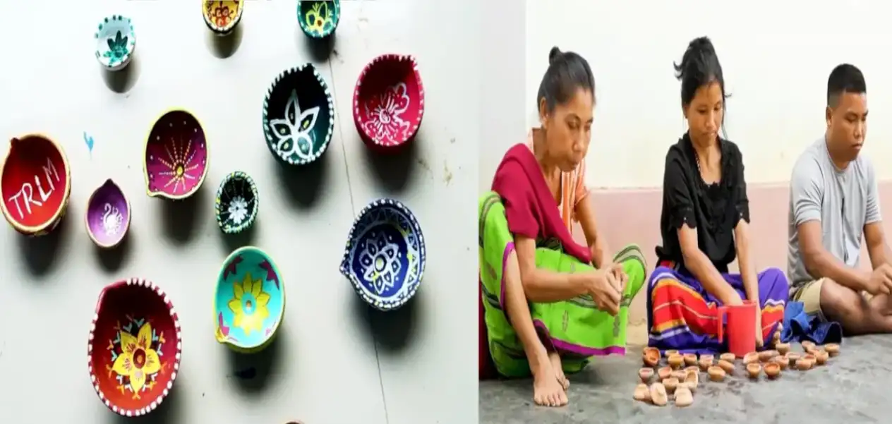 Tripura: A disabled self-help group takes a step towards self-reliance by making clay lamps
