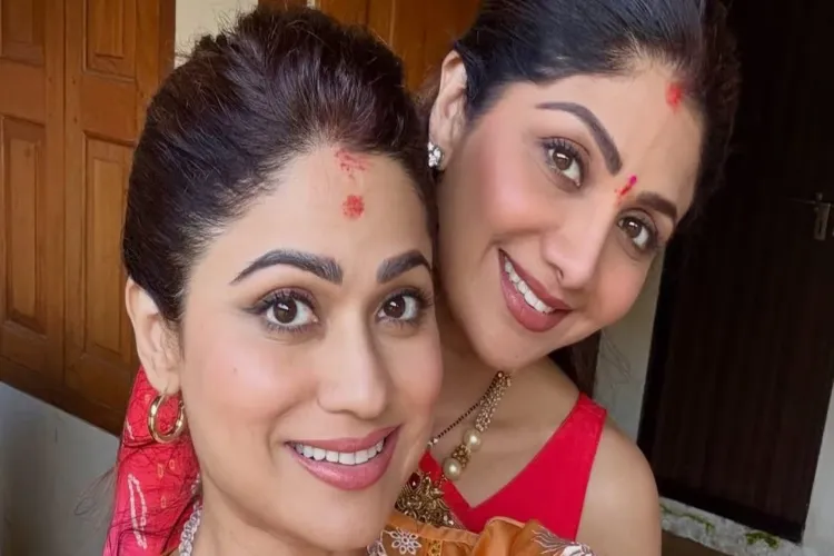 Shilpa and Shamita Shetty made Rangoli for Diwali