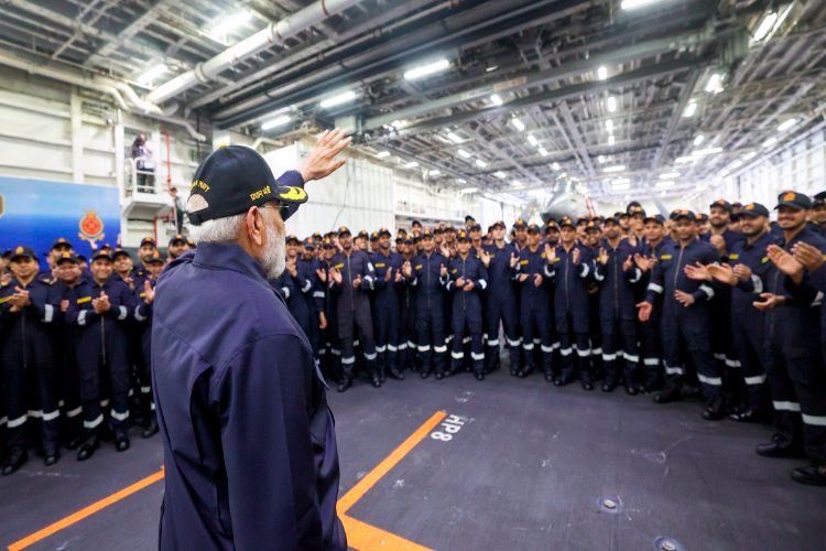 PM Modi celebrates Diwali with naval personnel onboard INS Vikrant