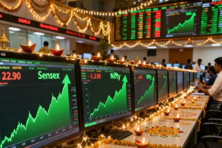 Sensex-Nifty closed with a slight gain in Muhurat trading.