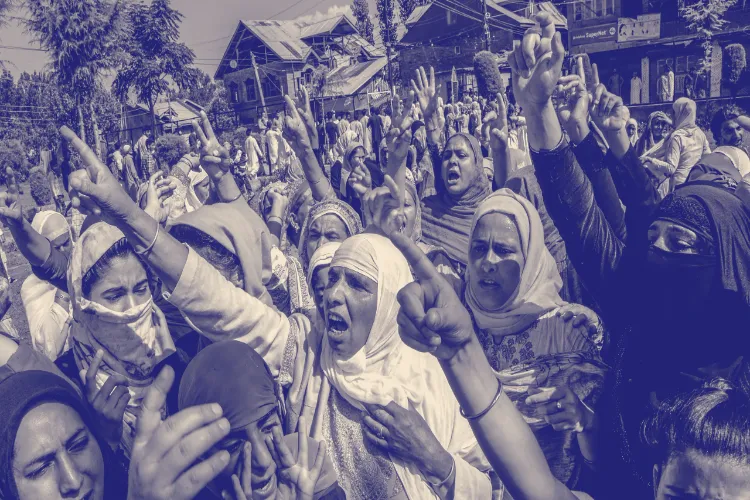 Kashmiri leaders protest outside the European Parliament