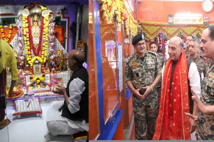 Rajnath Singh offers prayers at Tanot Mata Temple in Jaisalmer