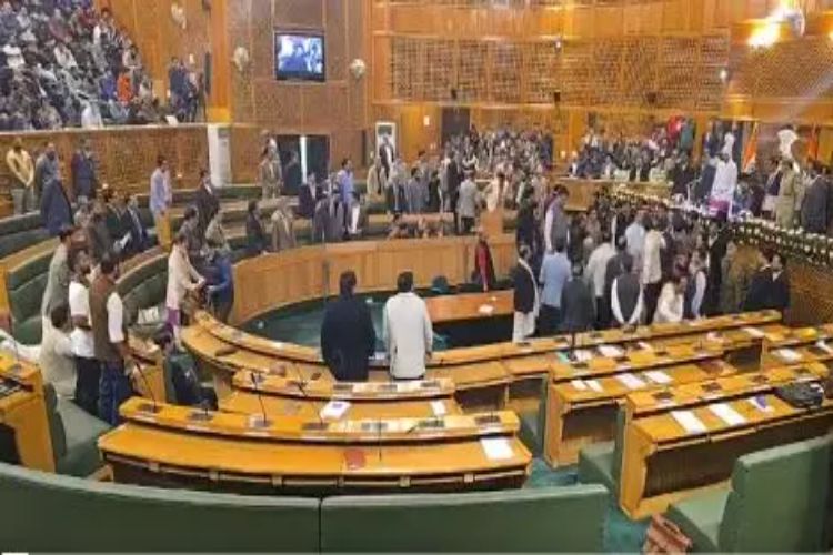 Proceedings in the Jammu and Kashmir Assembly were disrupted due to protests by the BJP.