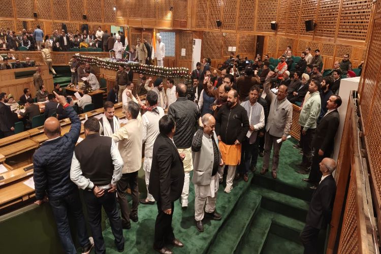 Jammu and Kashmir: BJP MLAs staged a walkout from the assembly demanding a discussion on the floods.