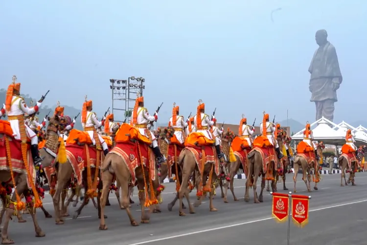 The National Unity Day parade brought together personnel from the police and paramilitary forces in a single unit.