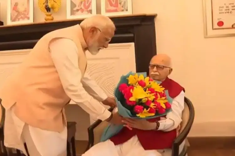 PM Modi meets LK Advani, extends birthday greetings to veteran BJP leader