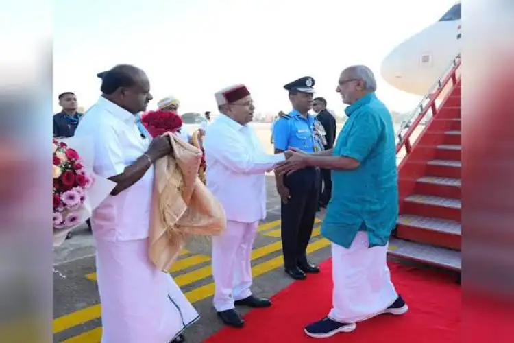Vice President CP Radhakrishnan arrives in Karnataka for maiden visit after assuming office