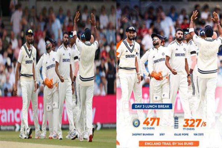 India are 10 for 2 at lunch.