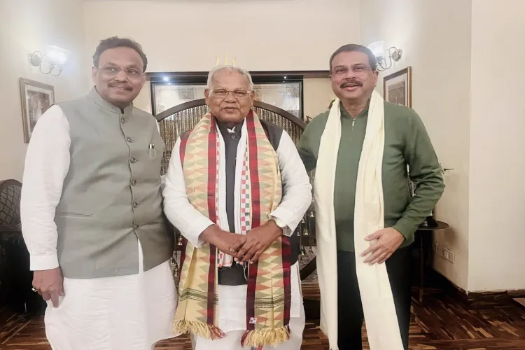 Jitan Ram Manjhi and Upendra Kushwaha met Dharmendra Pradhan separately.