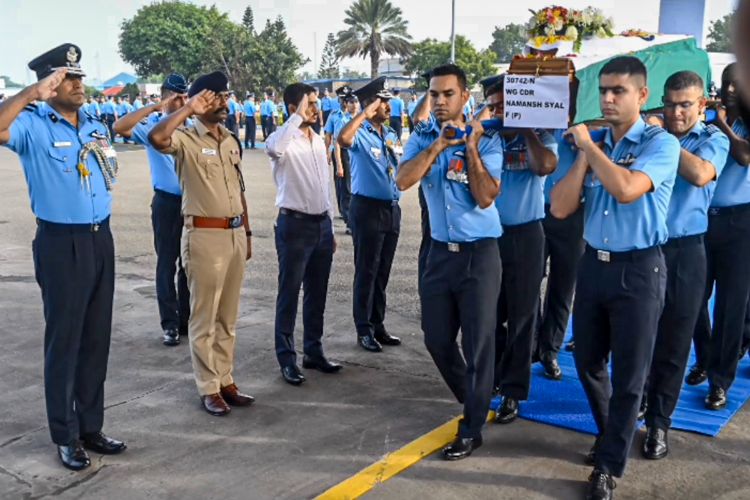Wing Commander Namansh Syal's body brought to Coimbatore