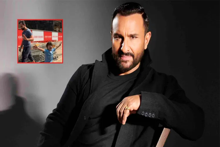 What did Saif's son Jeh do after seeing the paparazzi?