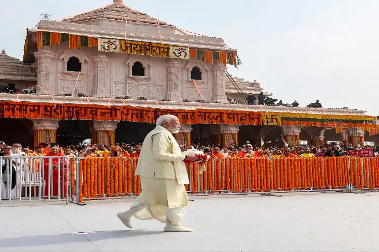 PM Modi lands in Ayodhya to take part in flag-hoisting ceremony at Ram Temple