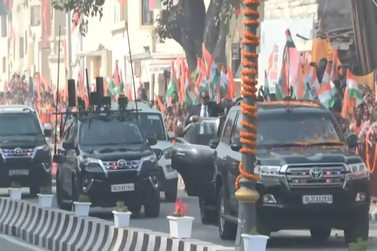 PM Modi holds roadshow ahead of flag-hoisting ceremony at Ayodhya Ram Temple