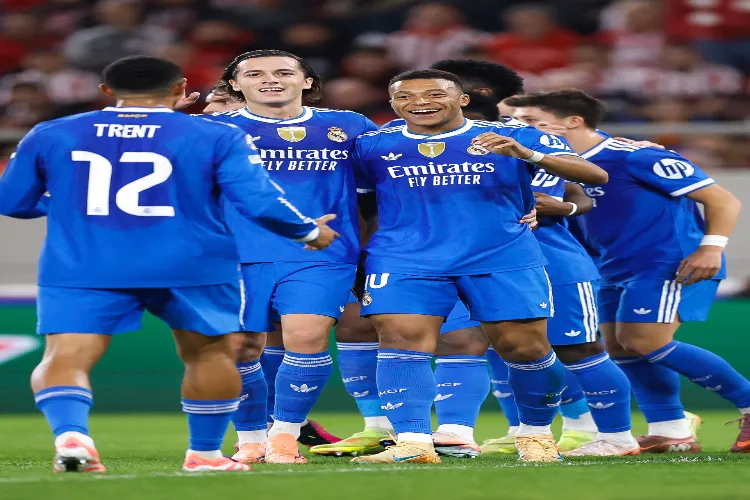 Mbappe scored four goals, including a hat-trick, in 6 minutes and 42 seconds, giving Real Madrid a tough 4-3 win over Olympiacos.