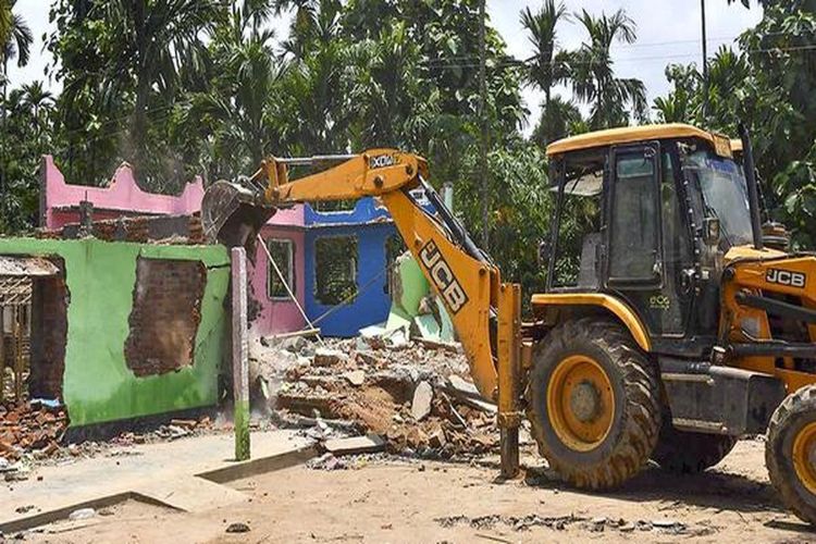 Anti-encroachment drive underway in Assam's Nagaon, over 1,500 families affected