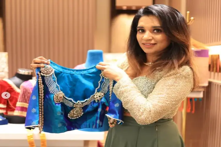 Coimbatore-based designer creates luxury blouses with gold, silver and precious stones