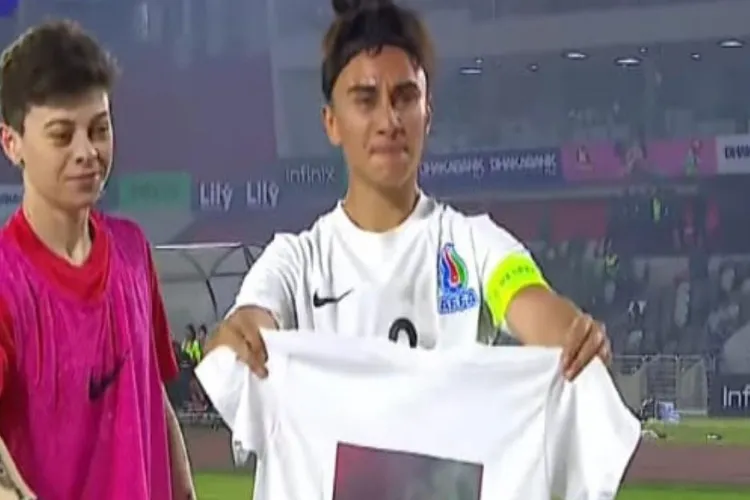 Azerbaijan coach explains the reason behind his captain's tears after scoring.