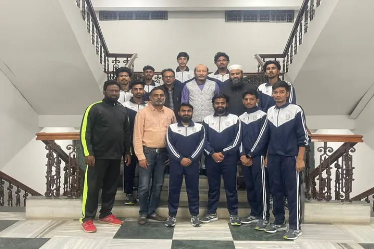 MANUU's team departs for Kakinada for the Inter-University Volleyball Tournament.