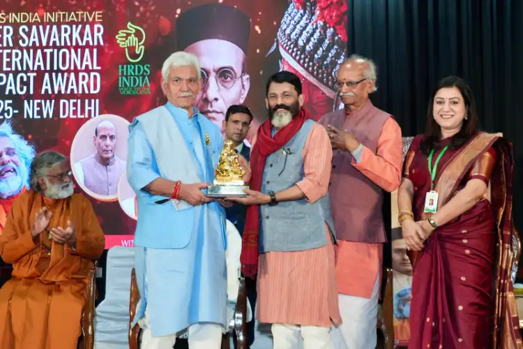 J-K LG Manoj Sinha honours global changemakers at Veer Savarkar International Impact Awards 2025